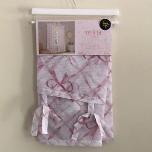 Pink Ribbon Bow Print Window Curtains